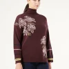 Marina Rinaldi Pull en laine mélangée AUBERGINE Clearance