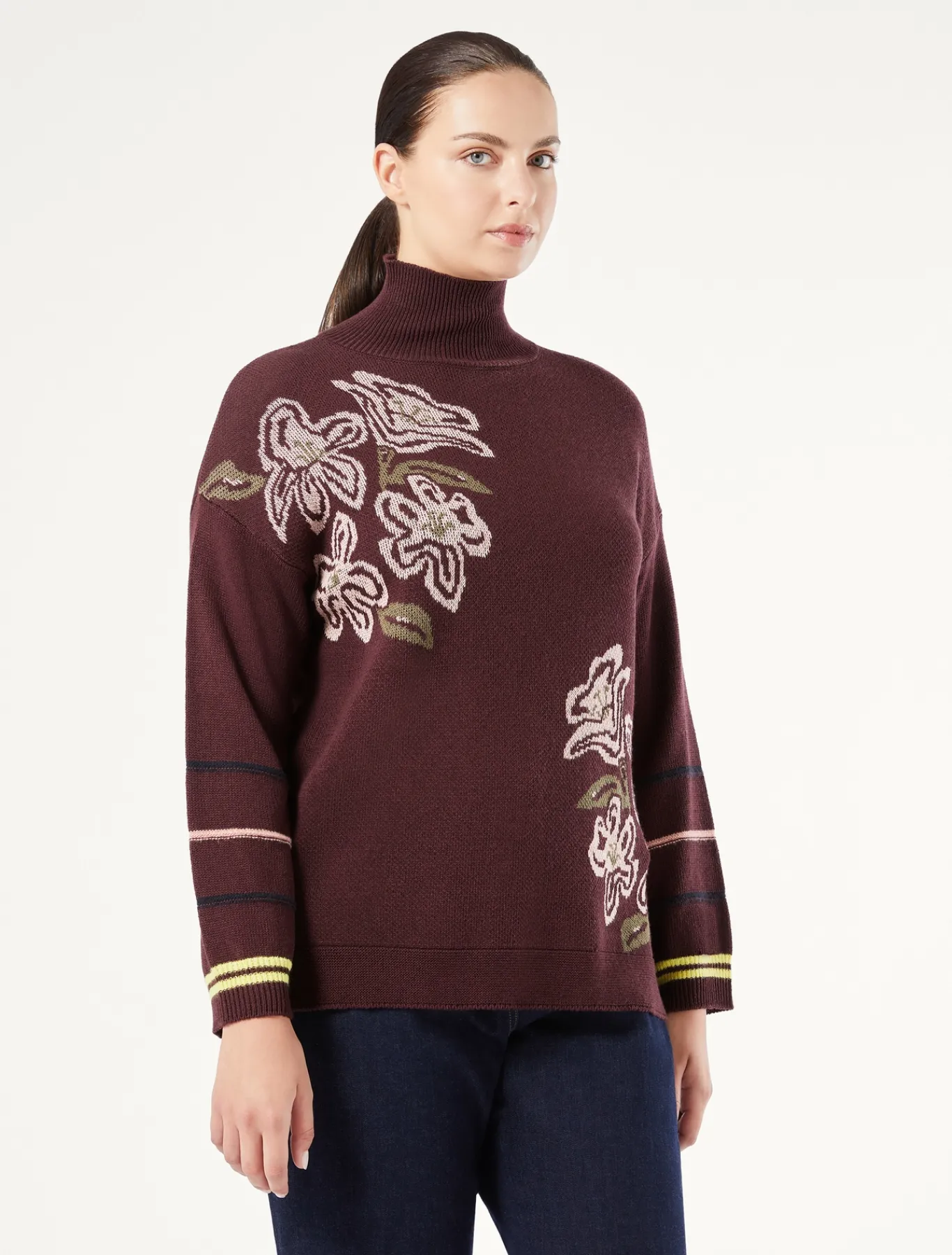 Marina Rinaldi Pull en laine mélangée AUBERGINE Clearance