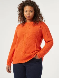 Marina Rinaldi Pull en laine mélangée ORANGE Discount
