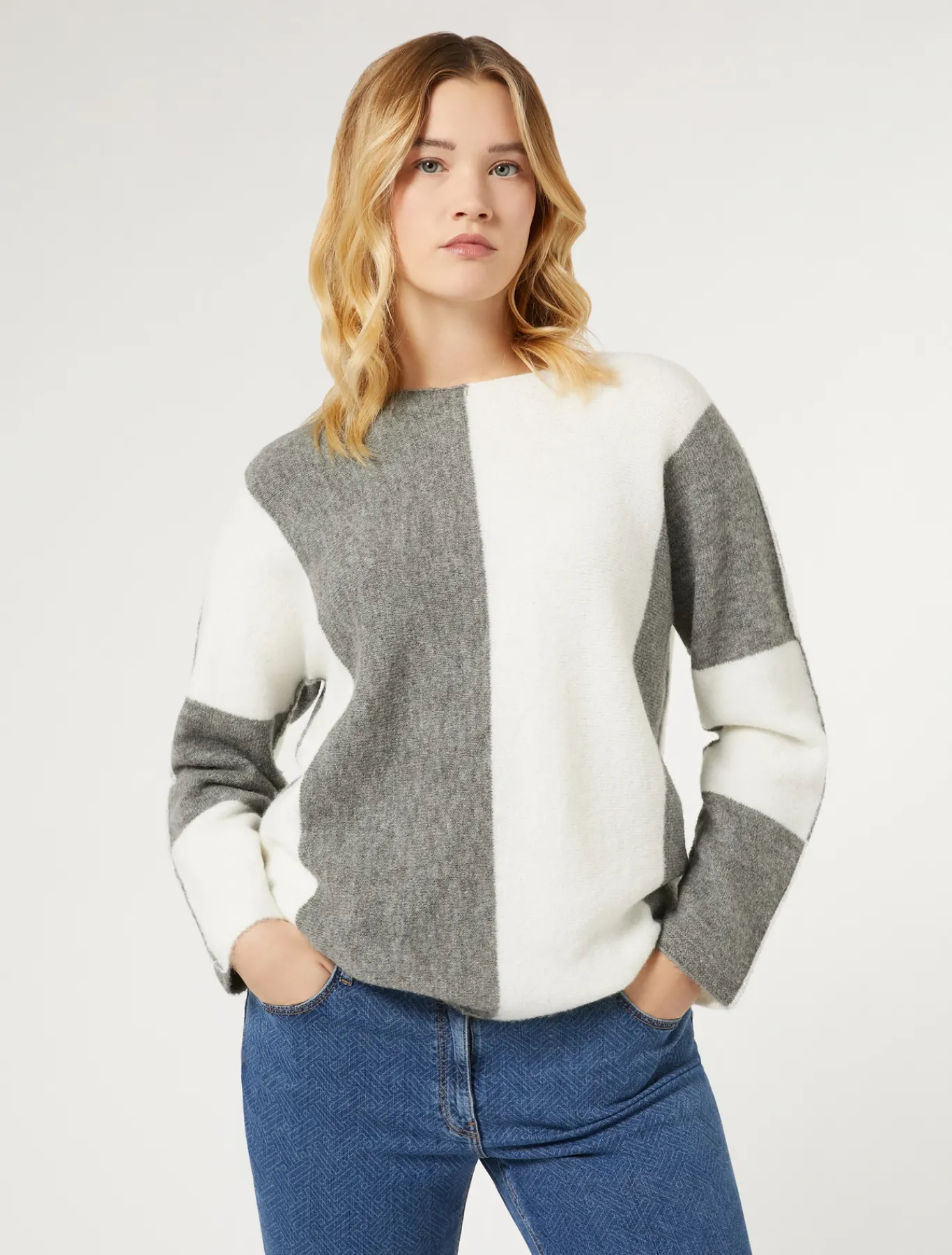 Marina Rinaldi Pull en laine mélangée GRISMOYEN Outlet