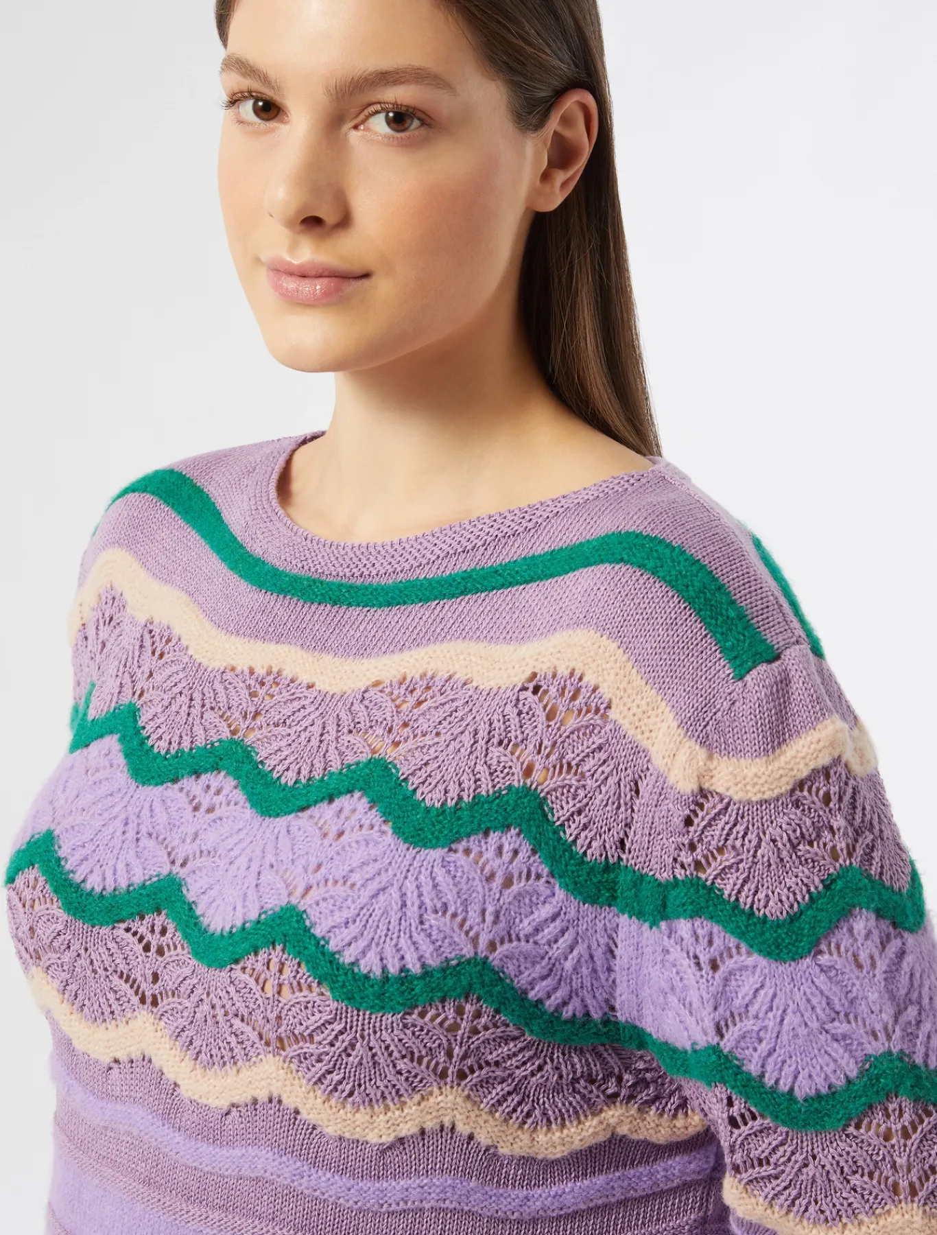 Marina Rinaldi Pull en laine mélangée MAUVE New