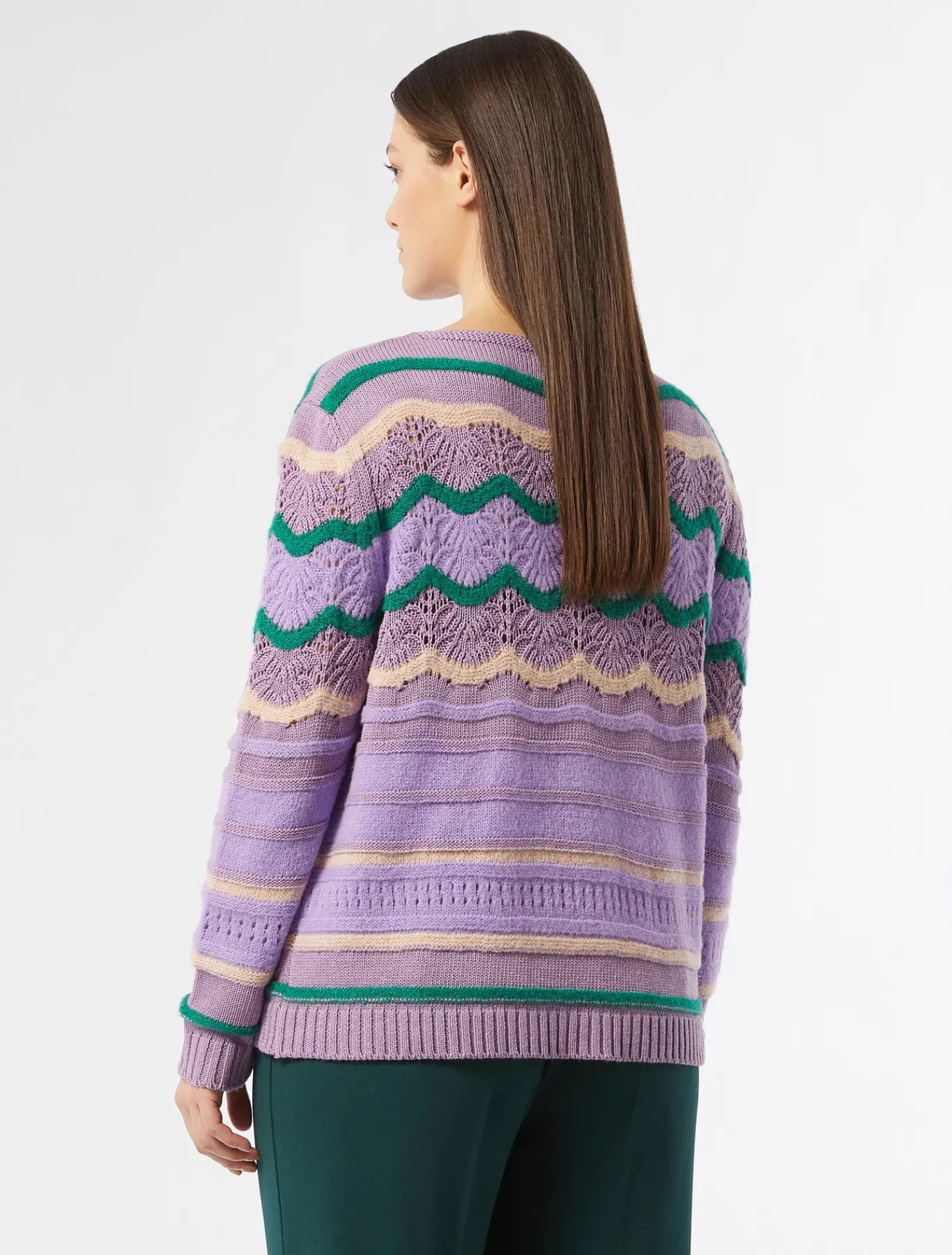 Marina Rinaldi Pull en laine mélangée MAUVE New