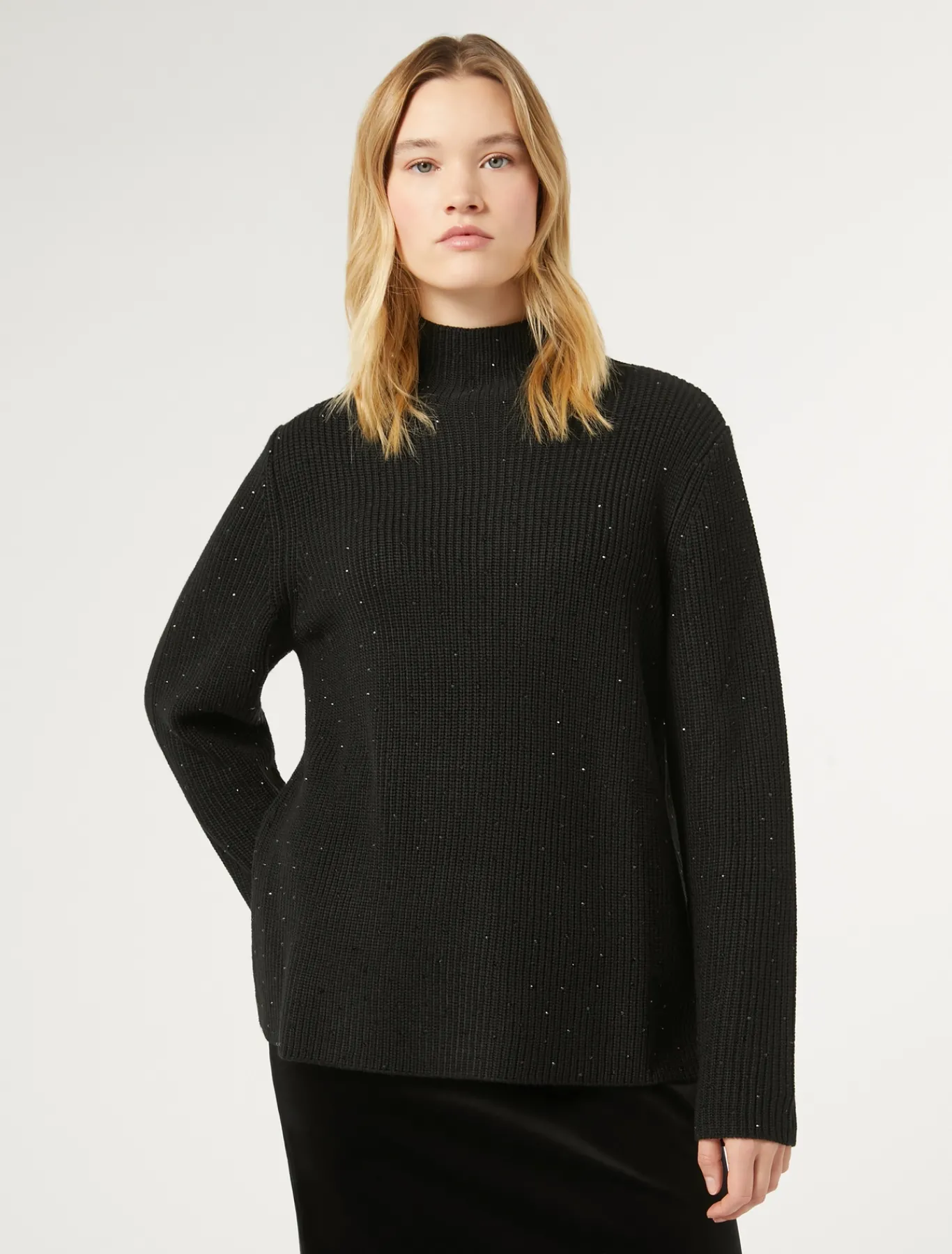 Marina Rinaldi Pull en laine mélangée avec strass NOIR Online