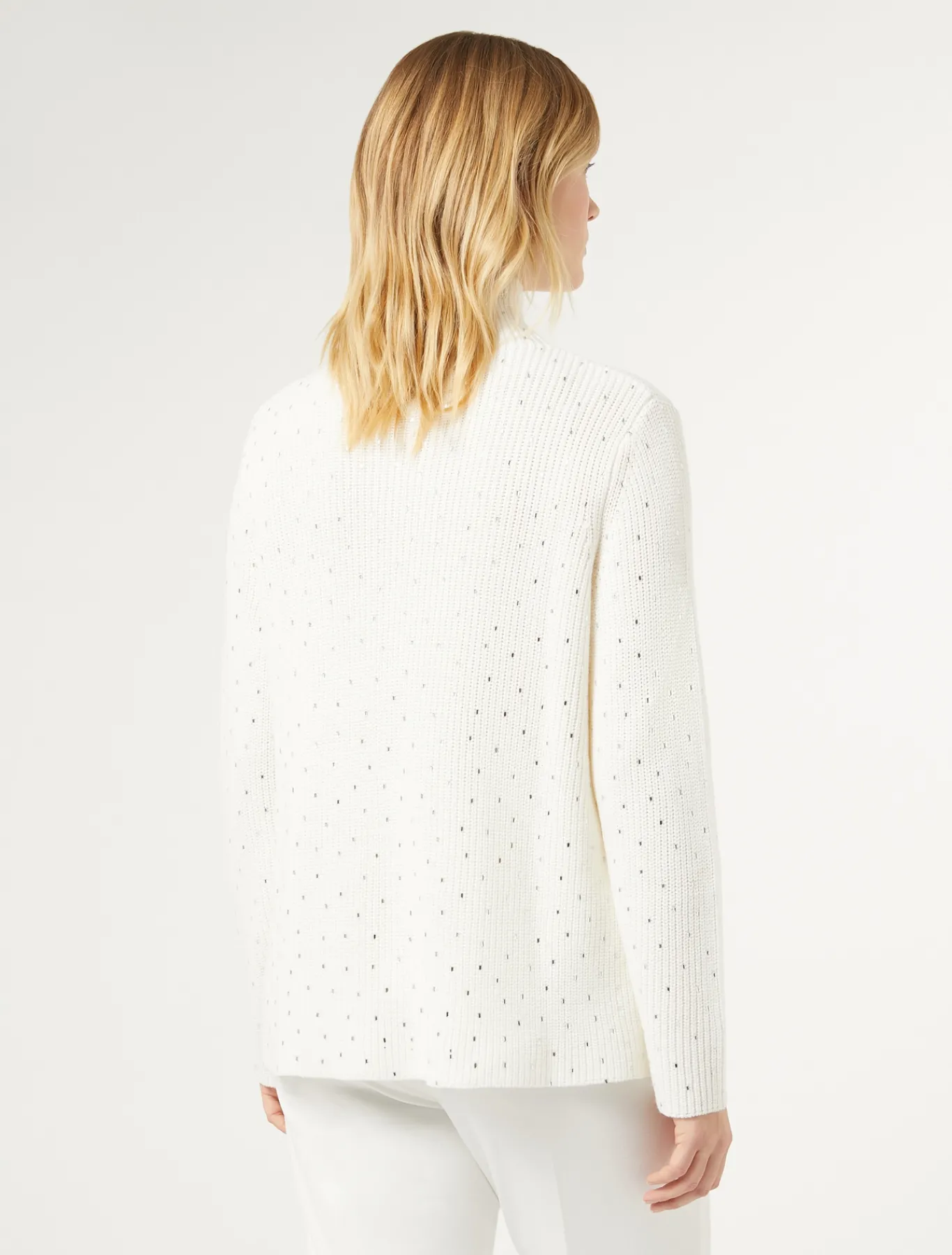 Marina Rinaldi Pull en laine mélangée avec strass BLANC Best