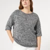 Marina Rinaldi Pull en laine mélangée moulinée NOIR Hot