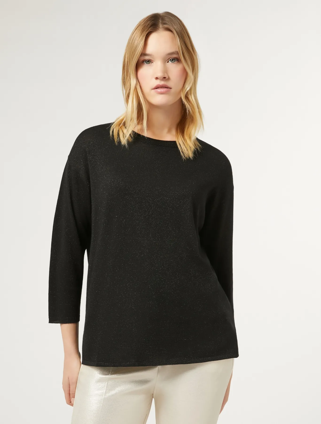 Marina Rinaldi Pull en laine métallisée NOIR Best