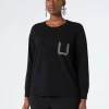 Marina Rinaldi Pull en laine, soie et cachemire NOIR Outlet