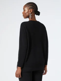 Marina Rinaldi Pull en laine, soie et cachemire NOIR Outlet