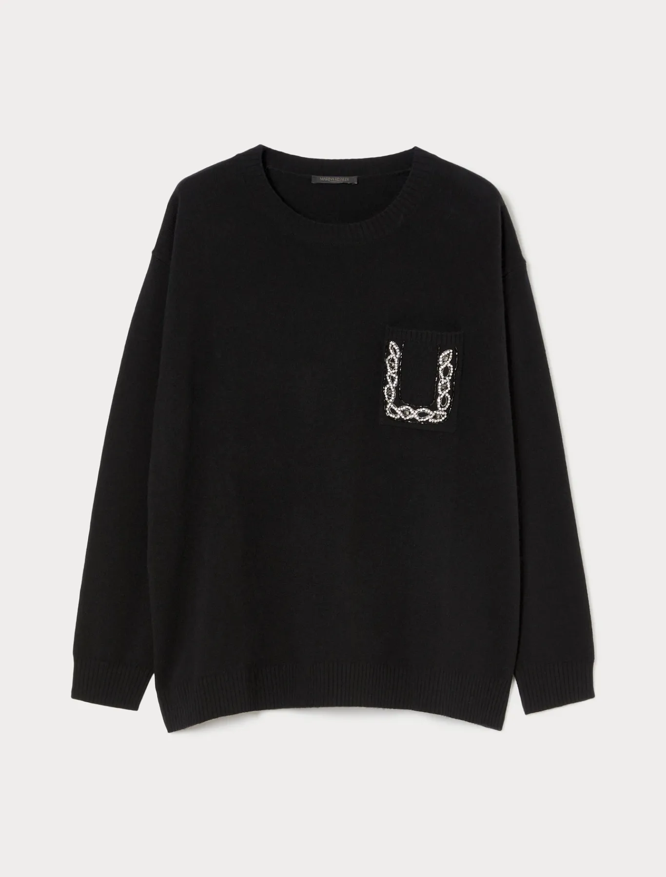 Marina Rinaldi Pull en laine, soie et cachemire NOIR Outlet