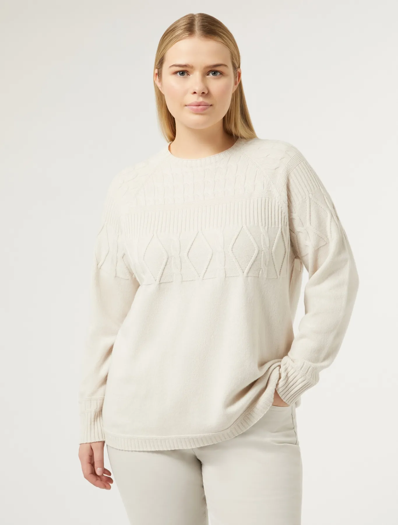 Marina Rinaldi Pull en mélange de cachemire BEIGE Best