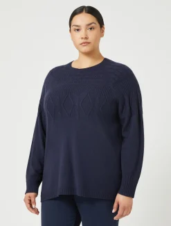 Marina Rinaldi Pull en mélange de cachemire BLEUNUIT Sale