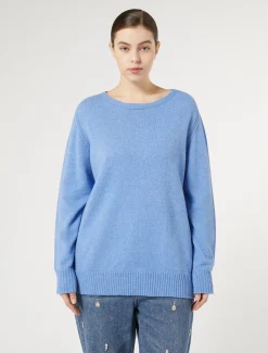 Marina Rinaldi Pull en mélange de cachemire BLEU New