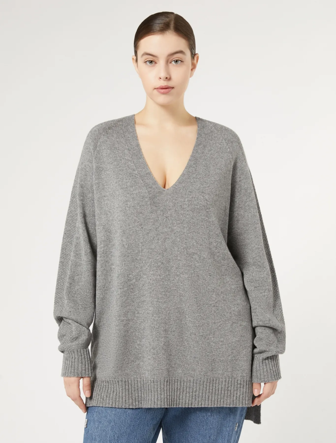Marina Rinaldi Pull en mélange de cachemire GRISMOYEN Outlet