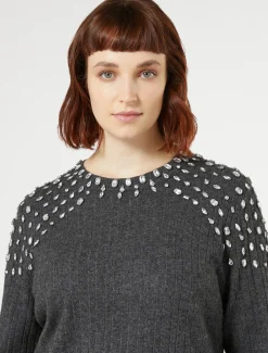 Marina Rinaldi Pull en mélange de cachemire GRISFONCE New