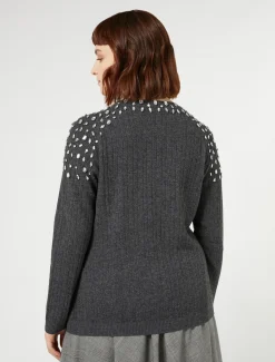 Marina Rinaldi Pull en mélange de cachemire GRISFONCE New