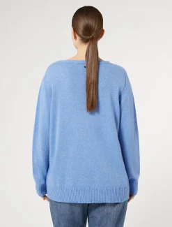 Marina Rinaldi Pull en mélange de cachemire BLEU New
