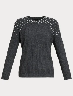 Marina Rinaldi Pull en mélange de cachemire GRISFONCE New