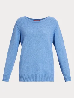 Marina Rinaldi Pull en mélange de cachemire BLEU New