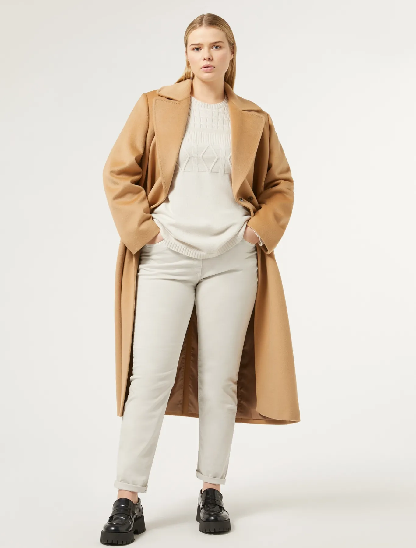 Marina Rinaldi Pull en mélange de cachemire BEIGE Best