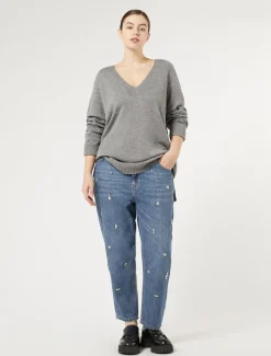 Marina Rinaldi Pull en mélange de cachemire GRISMOYEN Outlet