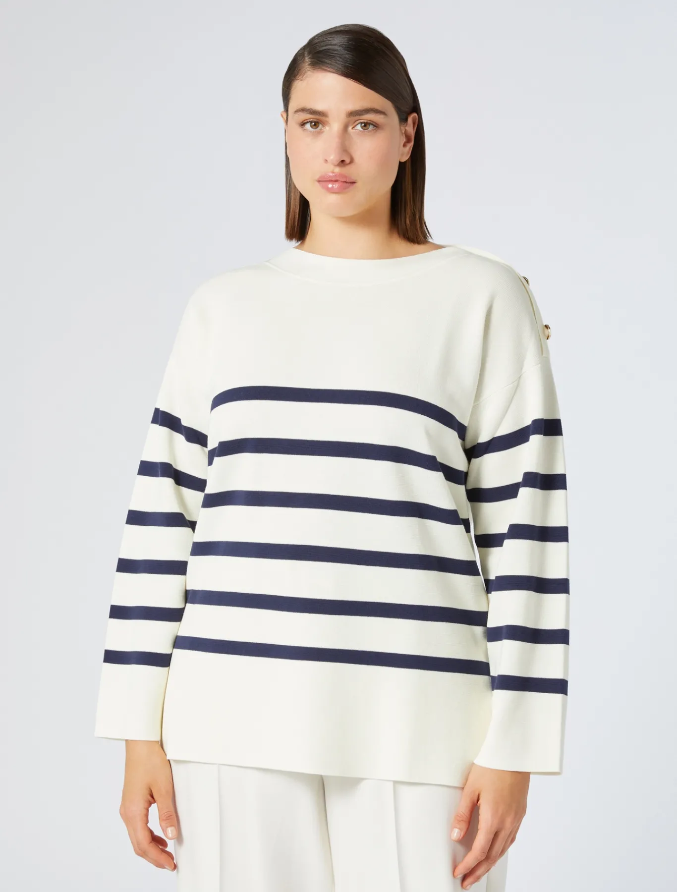 Marina Rinaldi Pull en mélange de coton IVOIRE Clearance