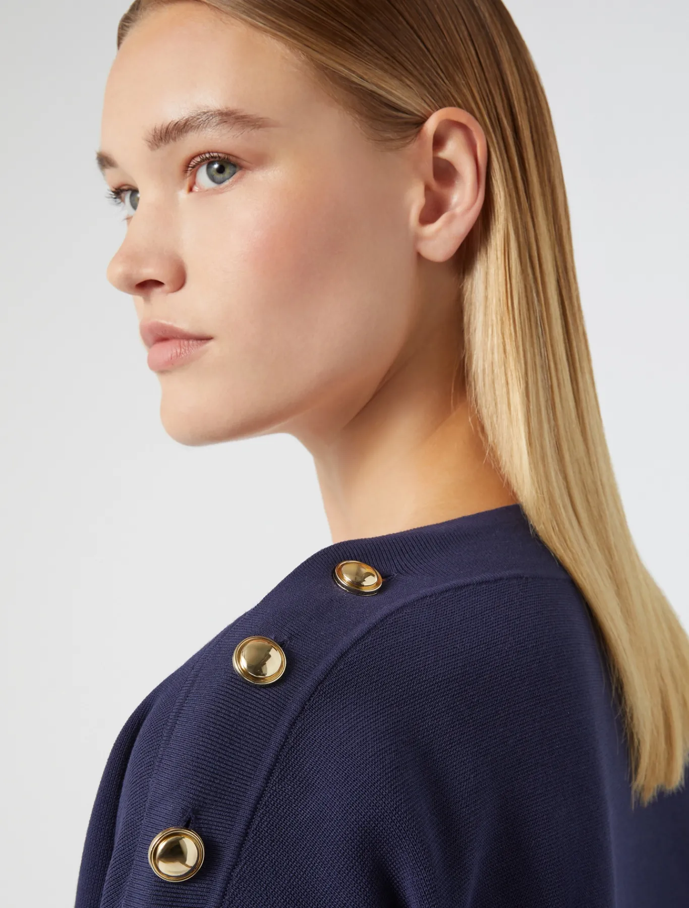 Marina Rinaldi Pull en mélange de coton BLEU Fashion