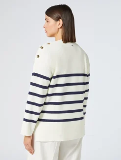 Marina Rinaldi Pull en mélange de coton IVOIRE Clearance