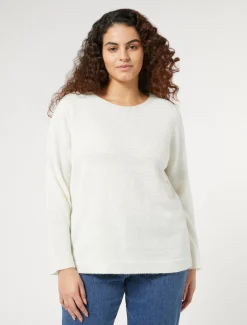 Marina Rinaldi Pull en mélange de laine et viscose BLANC Clearance