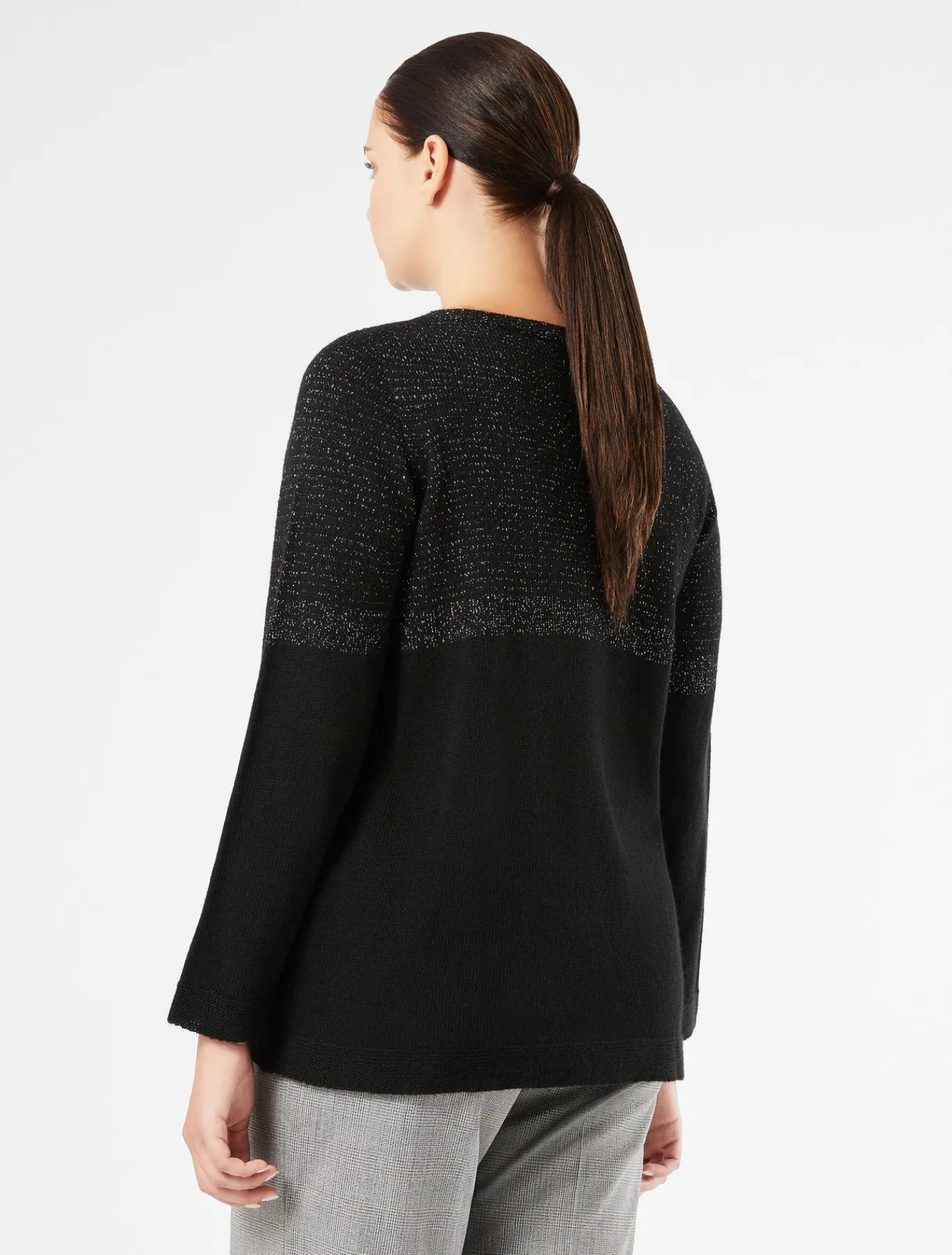 Marina Rinaldi Pull en mélange de laine et viscose NOIR Outlet