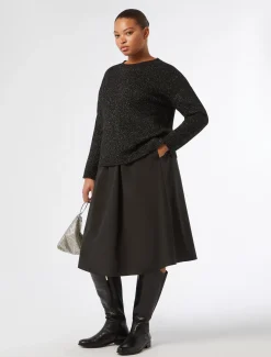 Marina Rinaldi Pull en mélange de laine et lurex NOIR Clearance