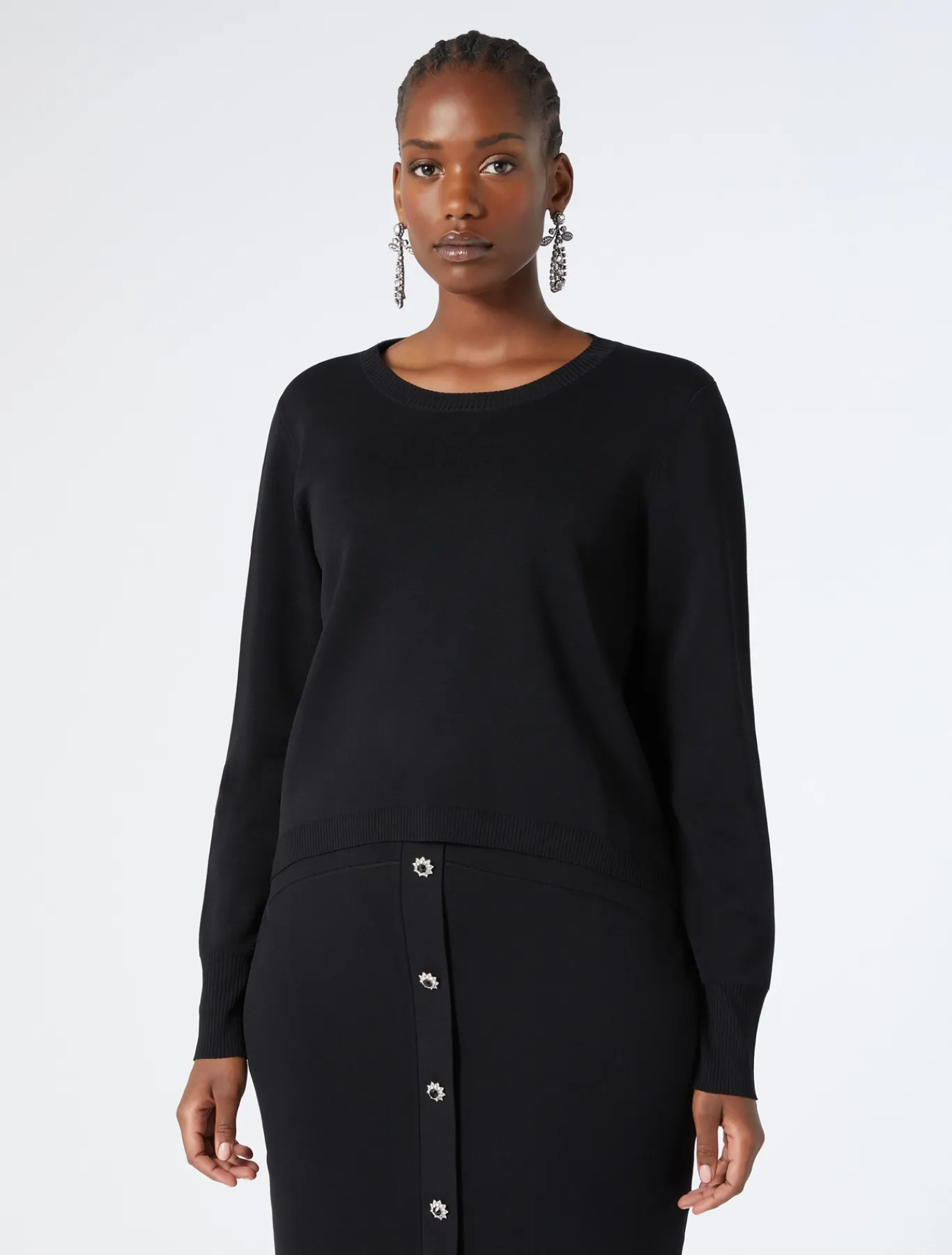 Marina Rinaldi Pull en viscose NOIR Clearance