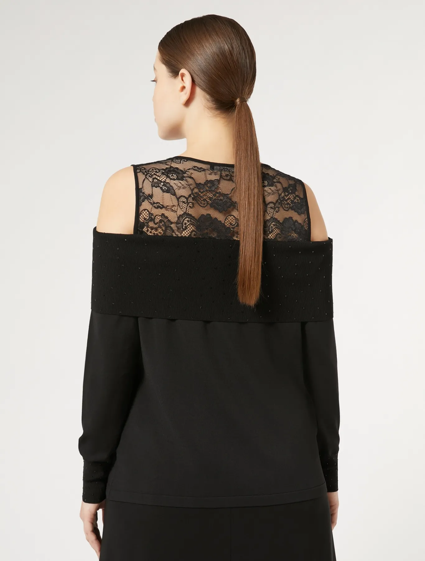 Marina Rinaldi Pull en viscose avec broderie NOIR Online