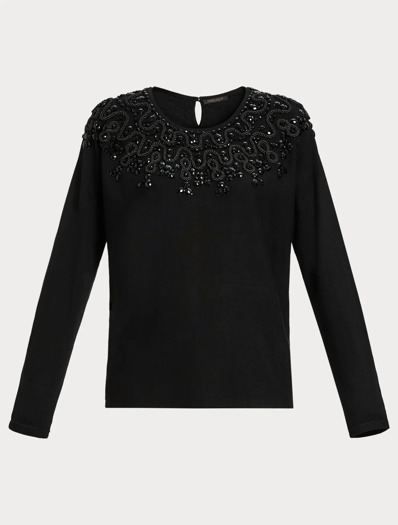 Marina Rinaldi Pull en viscose avec broderie NOIR Clearance