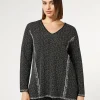Marina Rinaldi Pull en viscose jacquard NOIRBLANC Hot