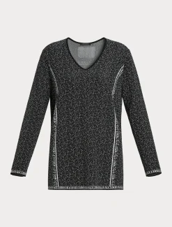 Marina Rinaldi Pull en viscose jacquard NOIRBLANC Hot