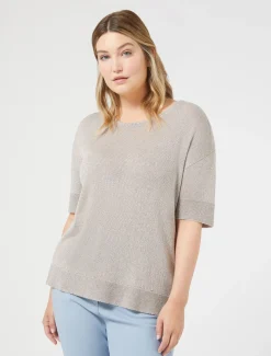 Marina Rinaldi Pull en viscose lurex GRISMOYEN Online
