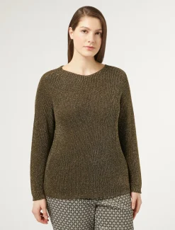 Marina Rinaldi Pull en viscose lurex VERT Sale