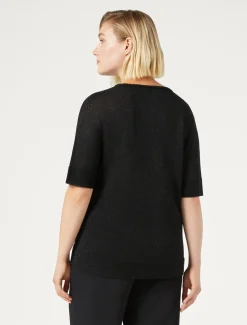 Marina Rinaldi Pull en viscose lurex NOIR Clearance