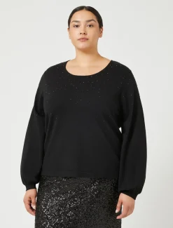 Marina Rinaldi Pull en viscose stretch NOIR Outlet