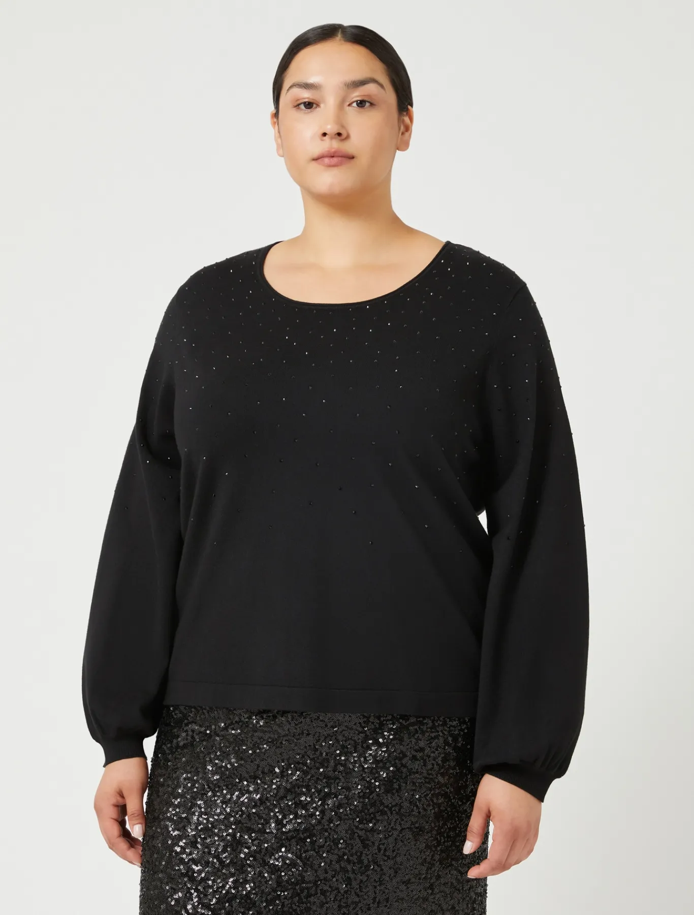 Marina Rinaldi Pull en viscose stretch NOIR Outlet