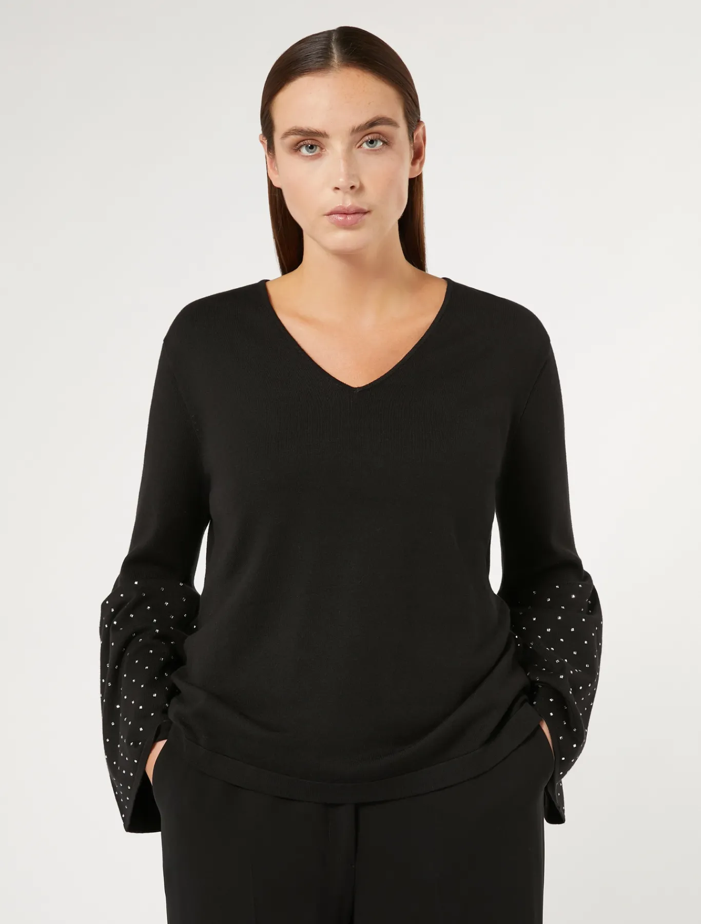 Marina Rinaldi Pull en viscose stretch NOIR New