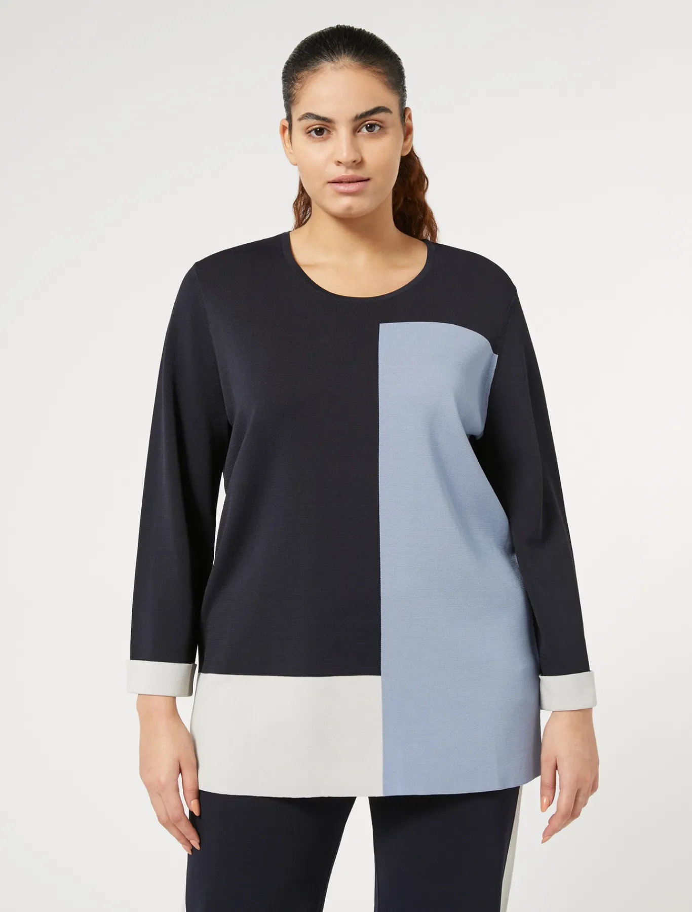 Marina Rinaldi Pull en viscose stretch BLEUNUIT Best