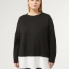 Marina Rinaldi Pull en viscose stretch NOIRBLANC Outlet