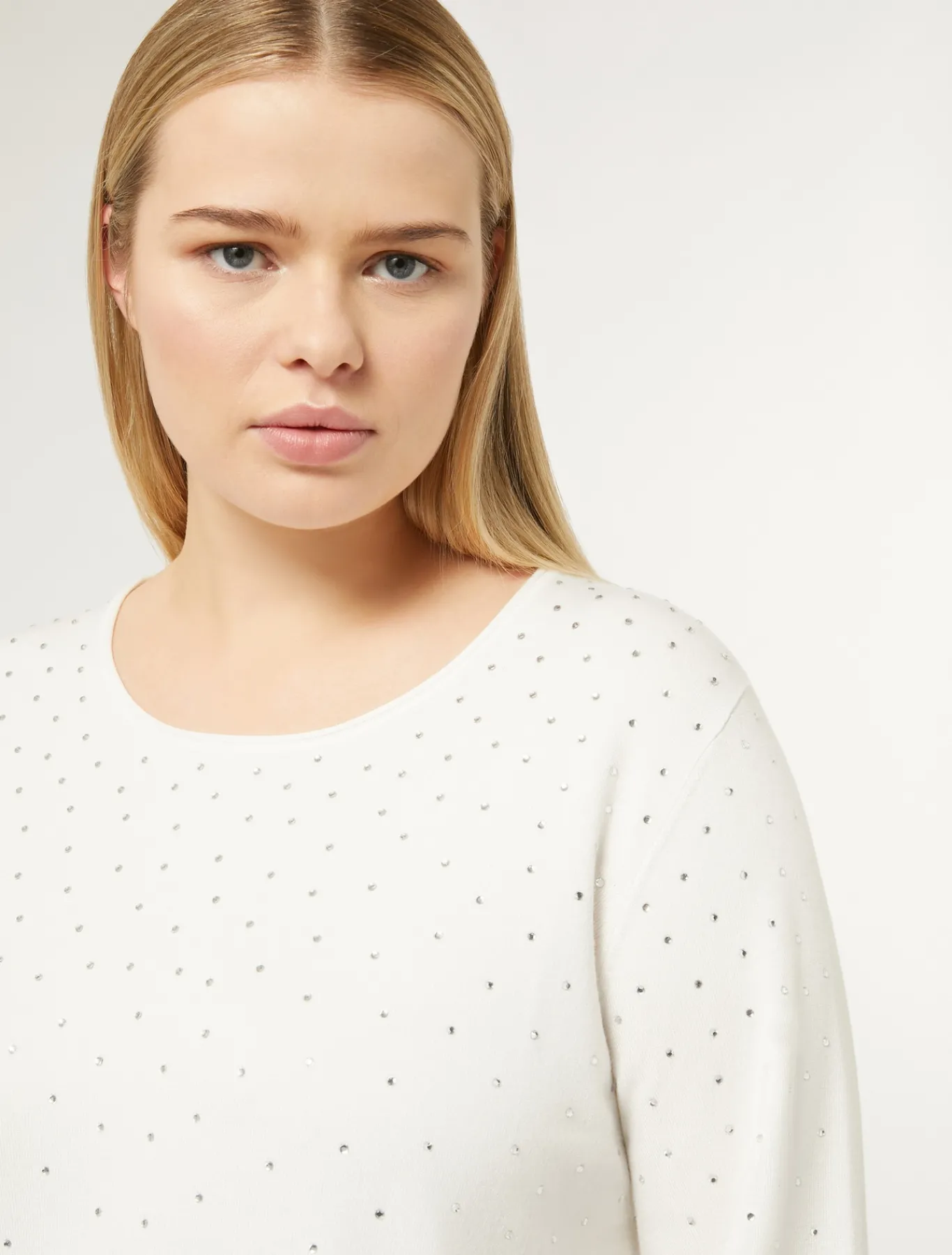 Marina Rinaldi Pull en viscose stretch BLANC New