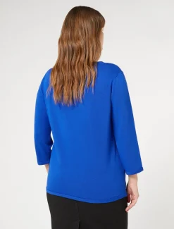 Marina Rinaldi Pull en viscose stretch BLEUET New