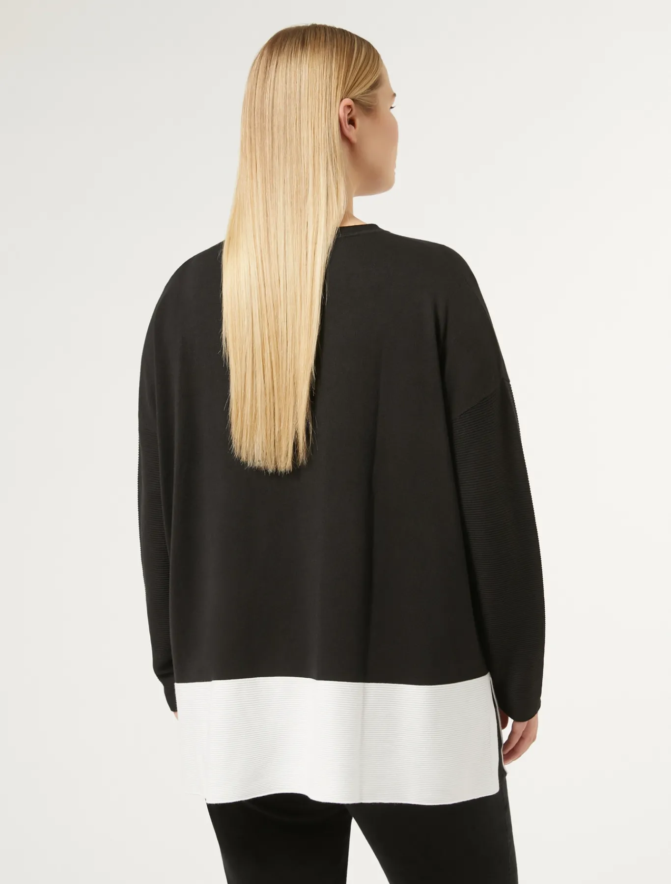 Marina Rinaldi Pull en viscose stretch NOIRBLANC Outlet