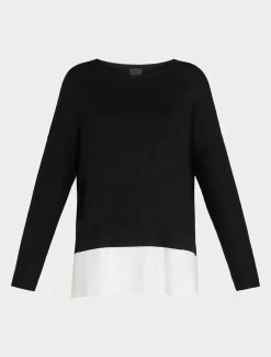 Marina Rinaldi Pull en viscose stretch NOIRBLANC Outlet