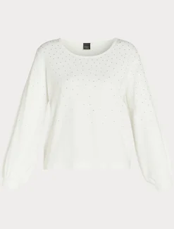 Marina Rinaldi Pull en viscose stretch BLANC New