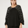 Marina Rinaldi Pull en viscose stretch avec perles NOIR Hot