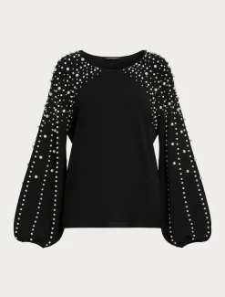 Marina Rinaldi Pull en viscose stretch avec perles NOIR Hot